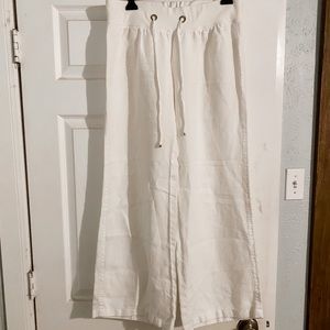 Lilly Pulitzer White Linen Palazzo Pant-Size Medium (EUC)